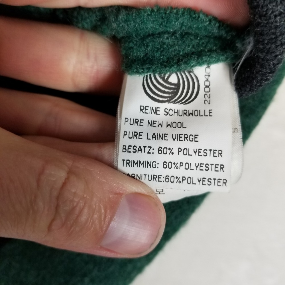 Geiger Collection Mens Green Boiled Wool Vest Austria Tyrolean Crest Button 50 - Picture 4 of 7